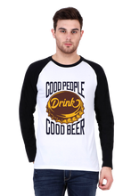 Load image into Gallery viewer, Good People Drink Good Beer - Men&#39;s Raglan Full Sleeve T-Shirt
