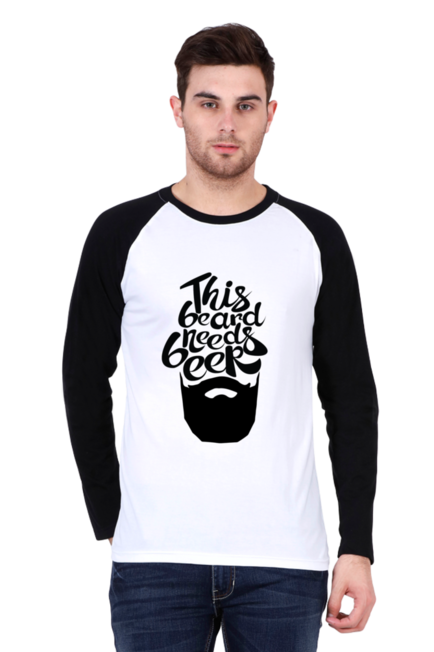 This Beard Needs Beer - Men's Raglan Full Sleeve T-Shirt