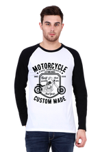 Load image into Gallery viewer, Motorcycle Custom Black - Men&#39;s Raglan Full Sleeve T-Shirt
