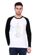 Load image into Gallery viewer, Yoga Line Art - Men&#39;s Raglan Full Sleeve T-Shirt
