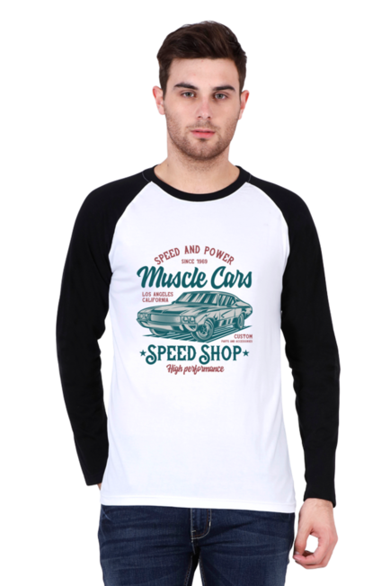 Muscle Cars Speed Shop - Men's Raglan Full Sleeve T-Shirt