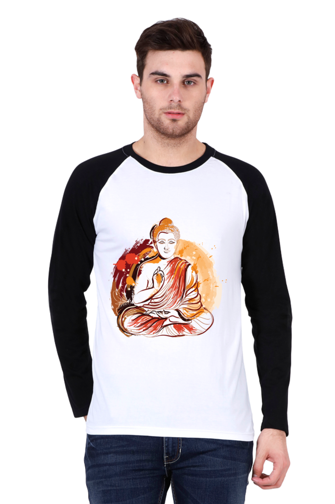 Meditating Buddha - Men's Raglan Full Sleeve T-Shirt