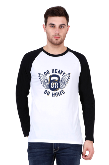 Go Heavy Or Go Home - Men's Raglan Full Sleeve T-Shirt