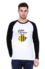 Load image into Gallery viewer, Bee Happy - Men&#39;s Raglan Full Sleeve T-Shirt
