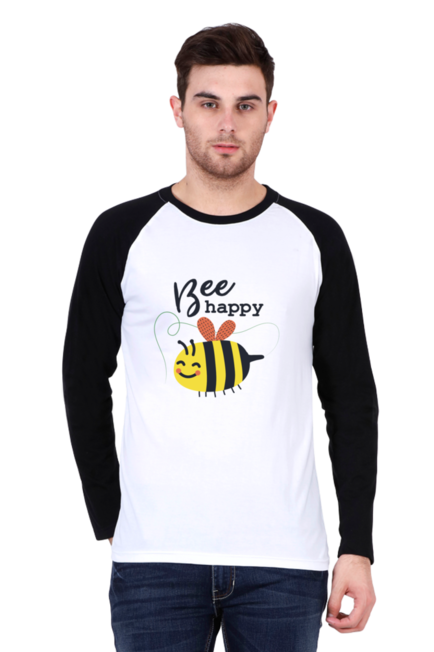 Bee Happy - Men's Raglan Full Sleeve T-Shirt