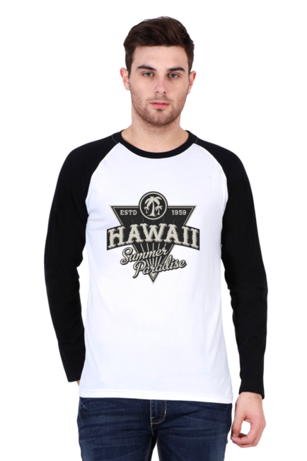 Hawaii Summer Paradise - Men's Raglan Full Sleeve T-Shirt