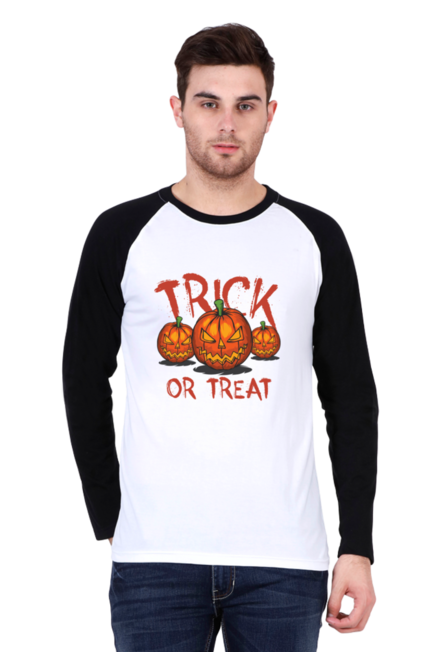 Halloween Trick Or Treat - Men's Raglan Full Sleeve T-Shirt