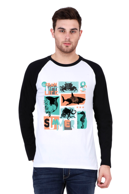 Ocean Life - Men's Raglan Full Sleeve T-Shirt