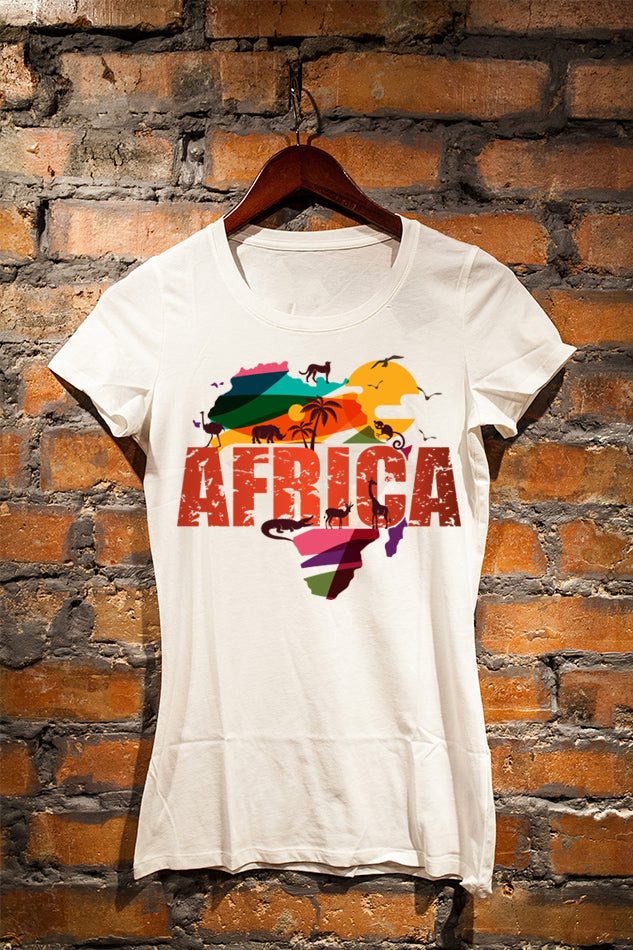 African Wildlife - Women's Round Neck Half Sleeve T-Shirt