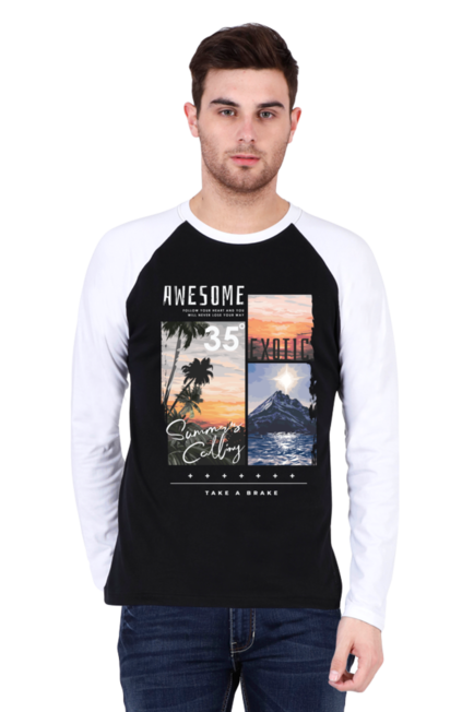 Awesome White - Men's Raglan Full Sleeve T-Shirt