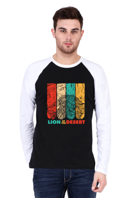 Lion of the Desert - Men's Raglan Full Sleeve T-Shirt