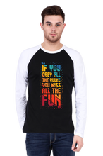 Load image into Gallery viewer, Obey Rules - Men&#39;s Raglan Full Sleeve T-Shirt
