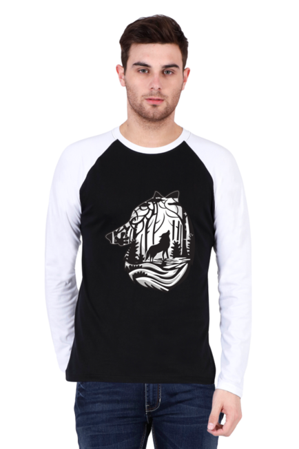 Howling Wolf - Men's Raglan Full Sleeve T-Shirt