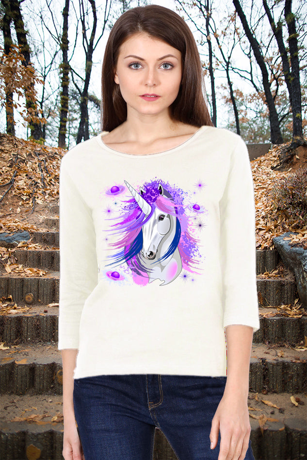 Purple Unicorn - Women's Round Neck Full Sleeve T-Shirt