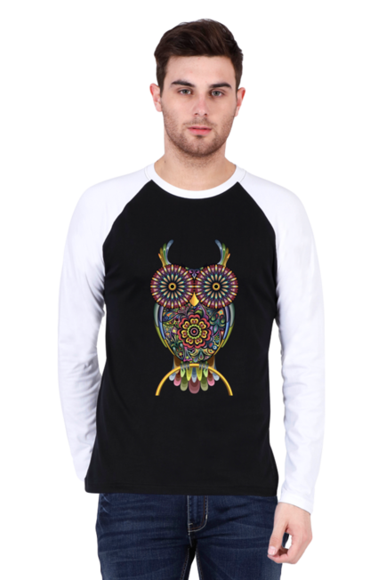 Psychedelic Owl - Men's Raglan Full Sleeve T-Shirt