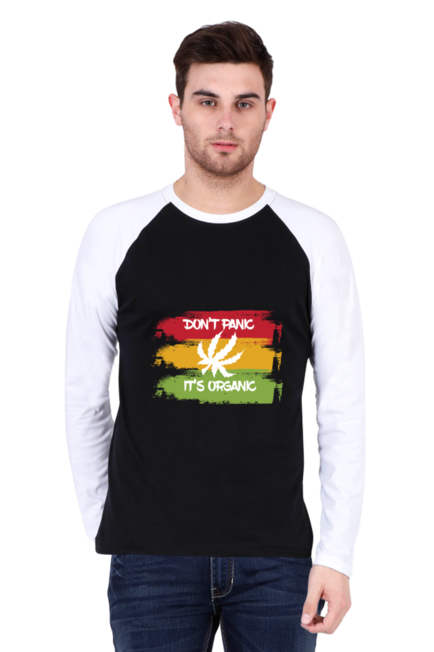 Don't Panic It's Organic - Men's Raglan Full Sleeve T-Shirt