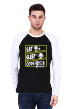 Load image into Gallery viewer, Eat Sleep Code - Men&#39;s Raglan Full Sleeve T-Shirt
