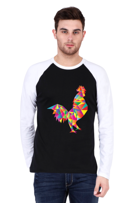 Triangle Rooster - Men's Raglan Full Sleeve T-Shirt