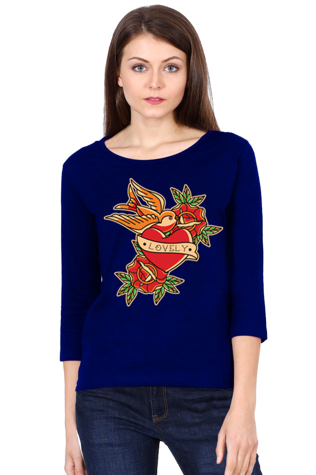 Lovely Bird - Women's Round Neck Full Sleeve T-Shirt