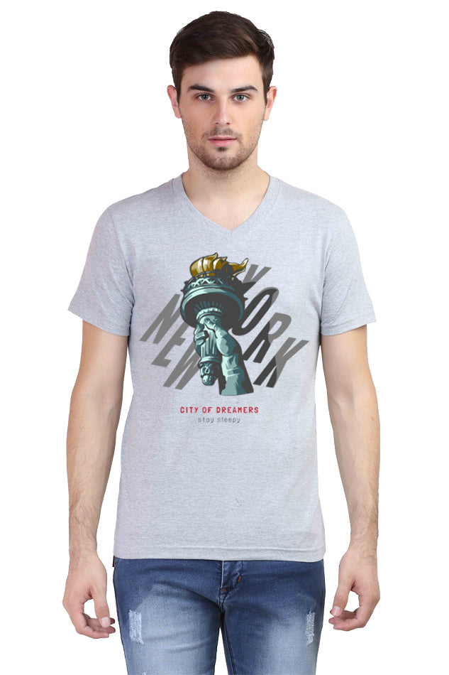 New York Dreamers - Men's V-Neck Half Sleeve T-Shirt