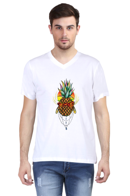 Pineapple Art - Men's V-Neck Half Sleeve T-Shirt