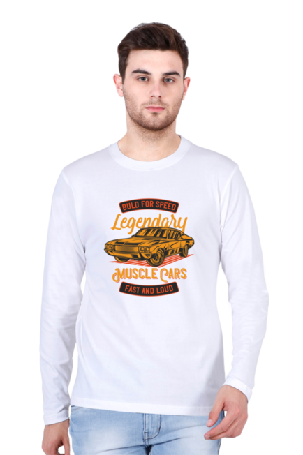 Legendary Muscle Cars  - Men's Round Neck Full Sleeve T-Shirt