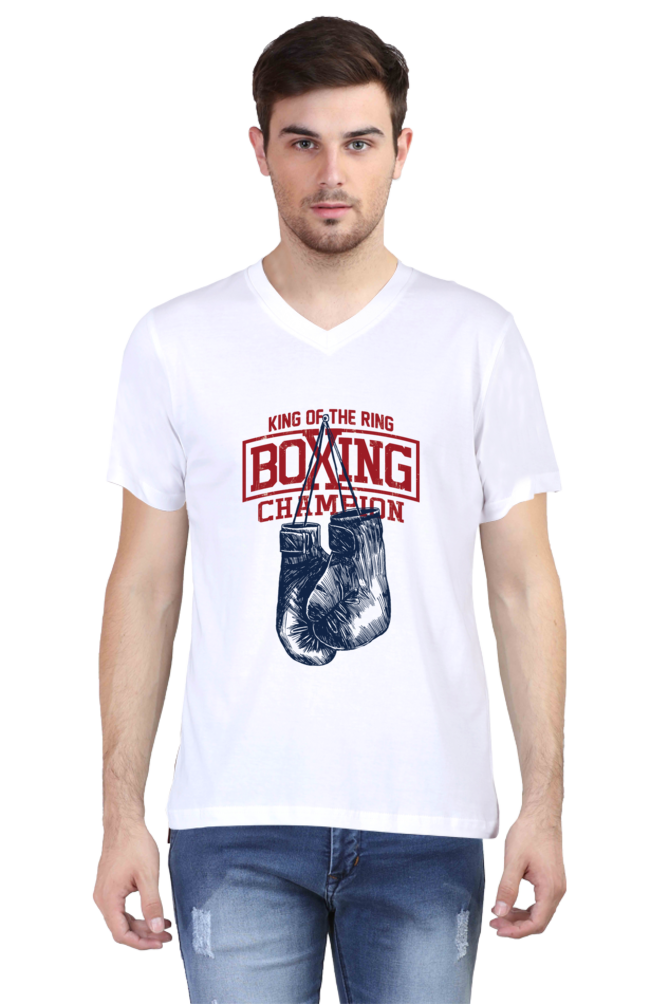 King of the Ring Boxing Champion - Men's V-Neck Half Sleeve T-Shirt