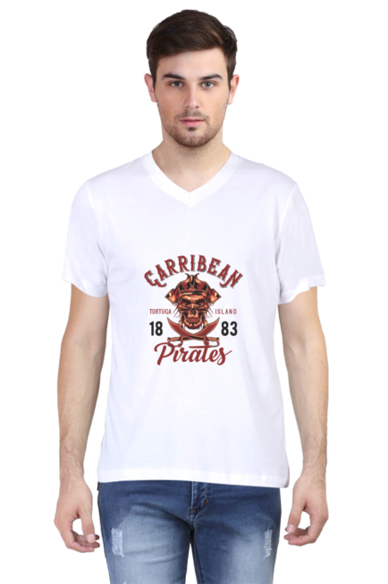 Garribean Pirates - Men's V-Neck Half Sleeve T-Shirt