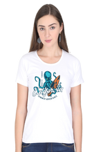 Load image into Gallery viewer, Surfing Octopus -  Women&#39;s Round Neck Half Sleeve T-Shirt
