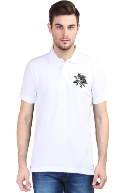 Rose Black - Men's Polo Half Sleeve T-Shirt