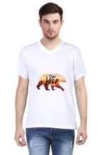 Load image into Gallery viewer, Bear Stay Wild -  Men&#39;s V-Neck Half Sleeve T-Shirt
