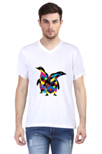 Load image into Gallery viewer, Penguin Twins - Men&#39;s V-Neck Half Sleeve T-Shirt
