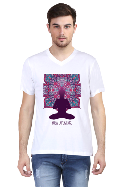 Yoga Experience - Men's V-Neck Half Sleeve T-Shirt