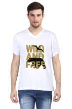 Load image into Gallery viewer, Wild And Free - Men&#39;s V-Neck Half Sleeve T-Shirt
