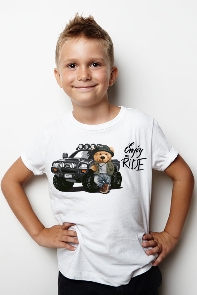 Enjoy the Ride - Kid's Round Neck Half Sleeve T-Shirt(Boys)