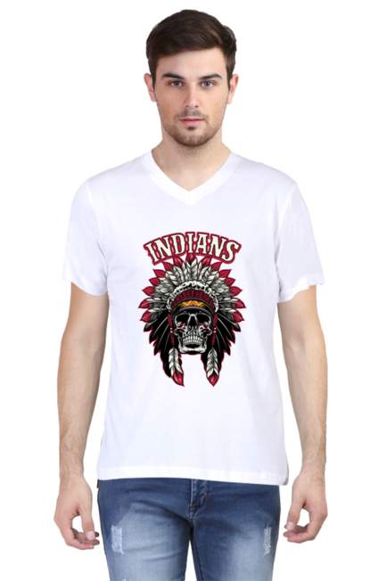 Indian Tribe - Men's V-Neck Half Sleeve T-Shirt