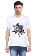 Load image into Gallery viewer, Rose Black-Men&#39;s V-Neck Half Sleeve T-Shirt
