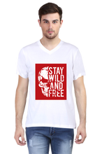 Load image into Gallery viewer, Stay Wild And Free - Men&#39;s V-Neck Half Sleeve T-Shirt
