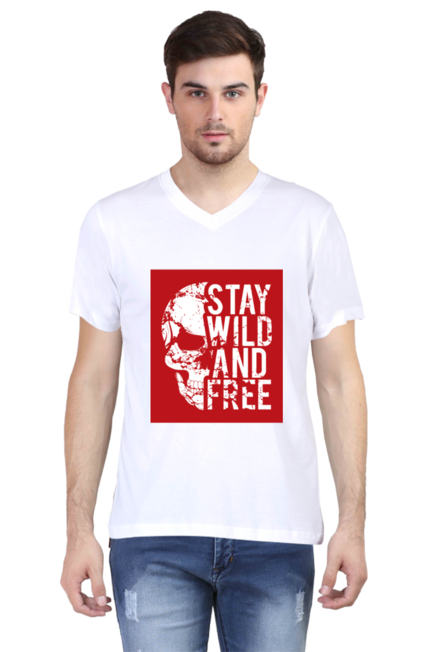 Stay Wild And Free - Men's V-Neck Half Sleeve T-Shirt