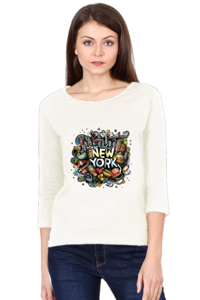 New York City -  Women's Round Neck Full Sleeve T-Shirt