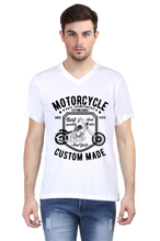 Load image into Gallery viewer, Motorcycle Custom Black- Men&#39;s V-Neck Half Sleeve T-Shirt
