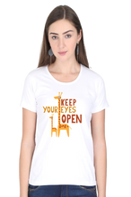 Load image into Gallery viewer, Keep your Eyes Open - Women&#39;s Round Neck Half Sleeve T-Shirt
