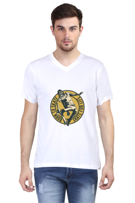 Born to Skate - Men's V-Neck Half Sleeve T-Shirt