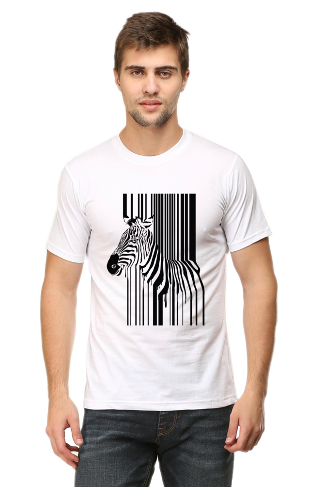 Line Zebra - Men's Round Neck Half Sleeve T-Shirt