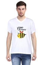 Load image into Gallery viewer, Bee Happy -  Men&#39;s V-Neck Half Sleeve T-Shirt
