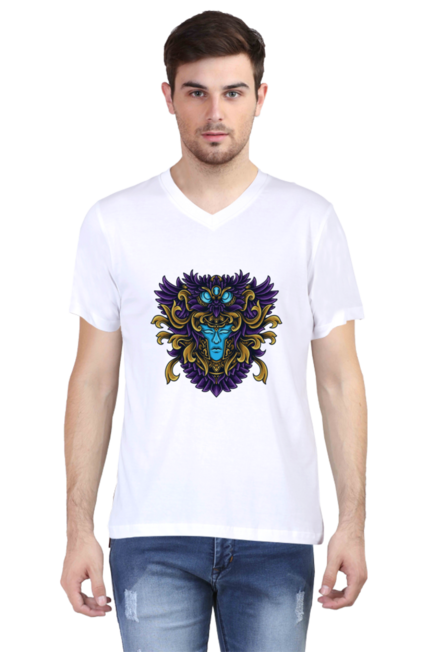 Owl Man - Men's V-Neck Half Sleeve T-Shirt