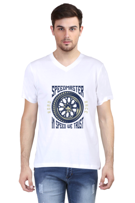 Speed Master - Men's V-Neck Half Sleeve T-Shirt