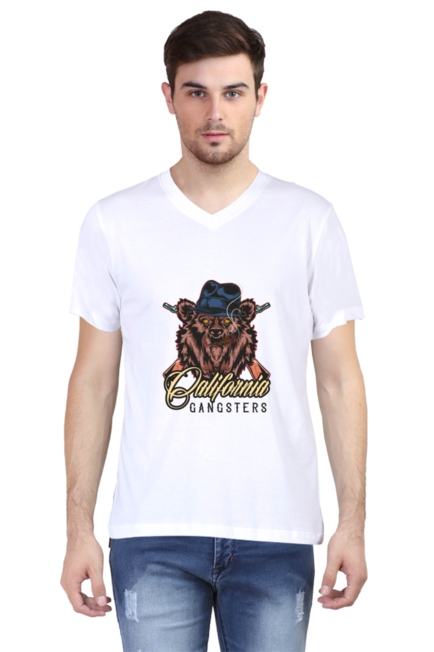 California Gangsters - Men's V-Neck Half Sleeve T-Shirt