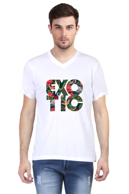 Exotic - Men's V-Neck Half Sleeve T-Shirt