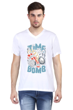 Load image into Gallery viewer, Time Bomb - Men&#39;s V-Neck Half Sleeve T-Shirt
